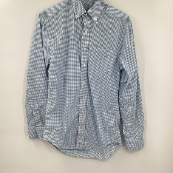 Vineyard‎ Vines Performance Classic Fit Murray Shirt Medium Blue Check - Picture 2 of 7